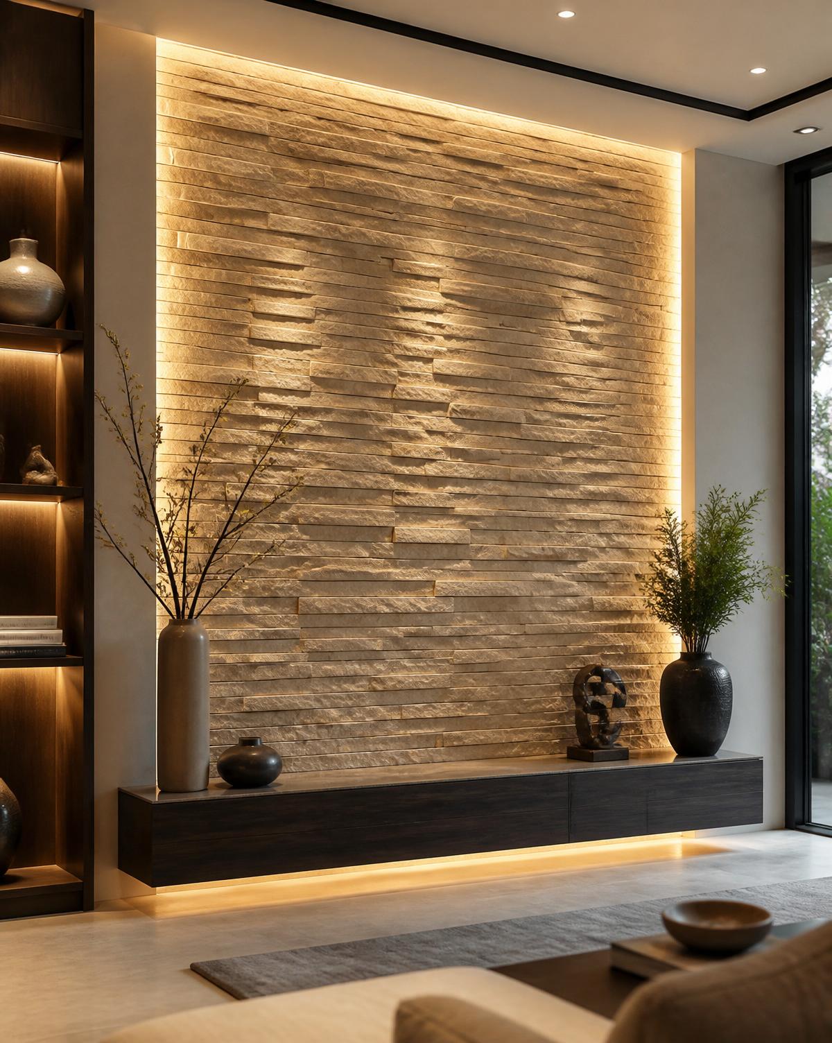 Stone feature wall