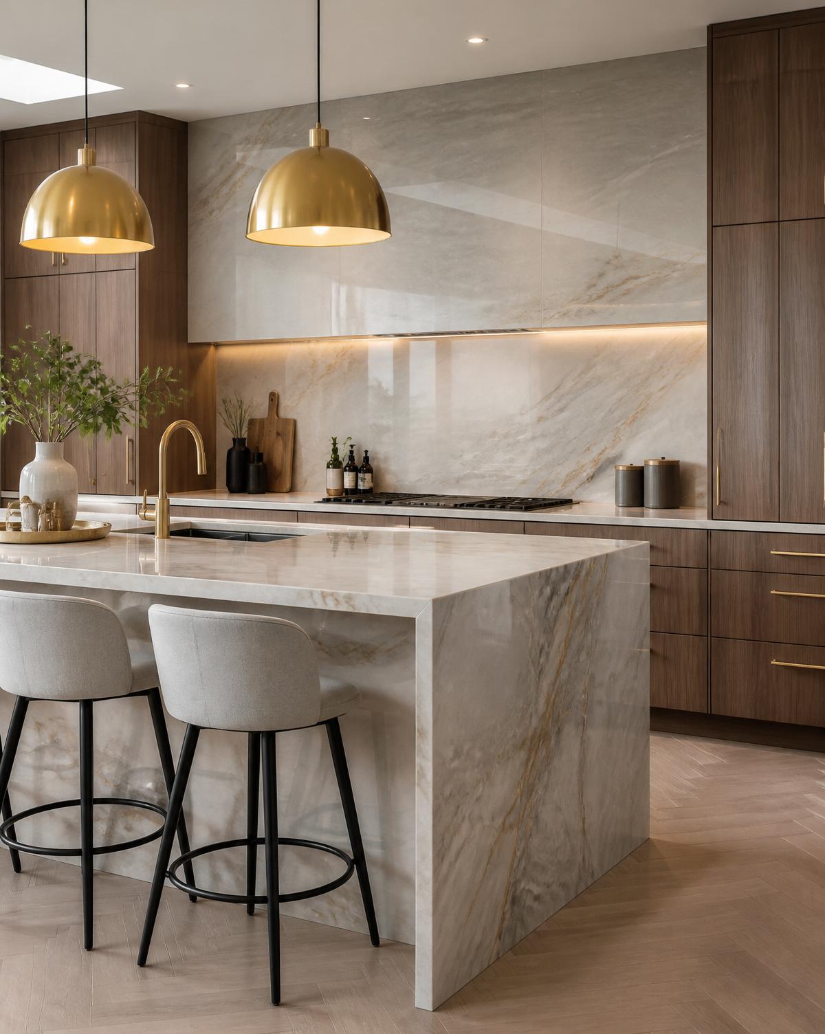 Marble splashback kitchen