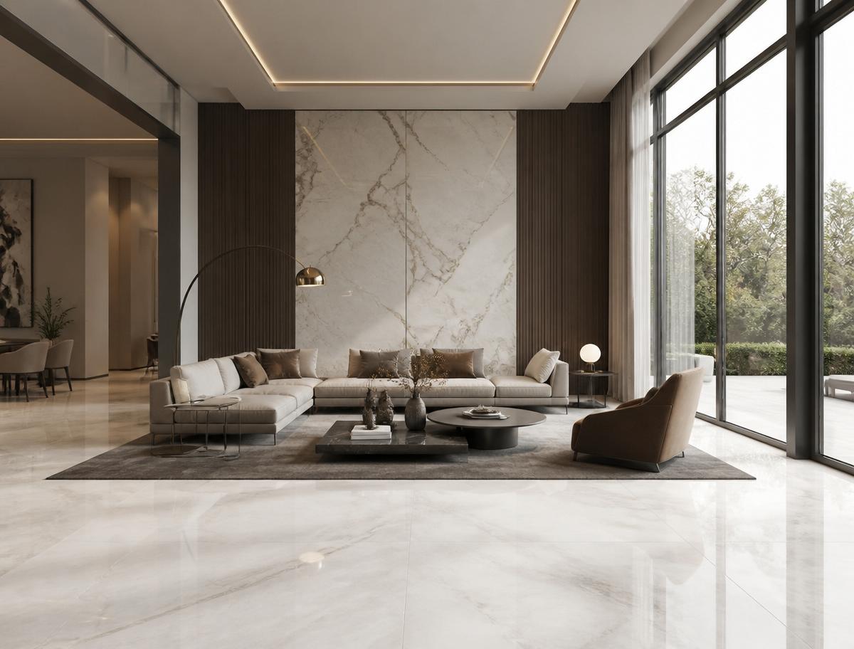 Marble floor living room